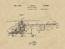 Kép betöltése a galériamegjelenítőbe: Helikopter, vintage stílusú poszter