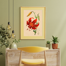 Kép betöltése a galériamegjelenítőbe: Vörös orchidea, vintage stílusú poszter