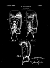 Kép betöltése a galériamegjelenítőbe: Boxkesztyű, vintage, industrial stílusú poszter, 1925-ös amerikai szabadalmi rajza alapján