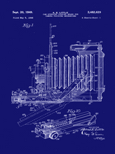 Kép betöltése a galériamegjelenítőbe: Fényképezőgép, vintage, industrial stílusú poszter, 1949-es amerikai szabadalmi rajza alapján