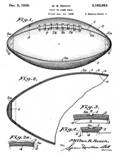 Kép betöltése a galériamegjelenítőbe: Amerikai focilabda, vintage, industrial stílusú poszter 1939-es amerikai szabadalmi rajz alapján