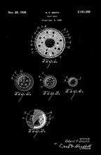 Kép betöltése a galériamegjelenítőbe: Golflabda, vintage, industrial stílusú poszter, 1939-es amerikai szabadalmi rajz alapján