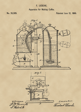 Kép betöltése a galériamegjelenítőbe: Kávégép, 1866, vintage stílusú poszter