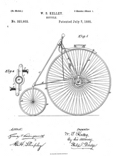 Kép betöltése a galériamegjelenítőbe: Kerékpár, vintage, industrial stílusú poszter, 1885-ös amerikai szabadalmi rajza alapján
