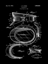 Kép betöltése a galériamegjelenítőbe: Rendőrsapka, vintage, industrial stílusú poszter, 1933-as amerikai szabadalmi rajz alapján