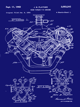 Kép betöltése a galériamegjelenítőbe: V8 Motor, vintage stílusú poszter