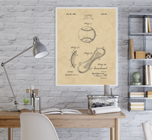 Kép betöltése a galériamegjelenítőbe: Baseball labda, vintage stílusú poszter