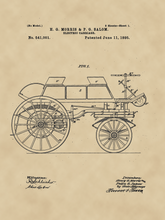 Kép betöltése a galériamegjelenítőbe: Elektromos autó, 1895 vintage stílusú poszter