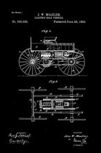Kép betöltése a galériamegjelenítőbe: Elektromos autó, vintage stílusú poszter