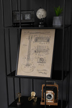 Kép betöltése a galériamegjelenítőbe: Elektromos gitár, vintage stílusú poszter