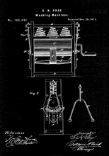 Kép betöltése a galériamegjelenítőbe: Mosógép, 1873 vintage stílusú poszter
