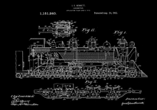 Kép betöltése a galériamegjelenítőbe: Mozdony, vintage stílusú poszter