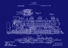 Kép betöltése a galériamegjelenítőbe: Mozdony, vintage stílusú poszter