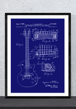 Kép betöltése a galériamegjelenítőbe: Elektromos gitár, vintage stílusú poszter