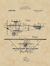 Kép betöltése a galériamegjelenítőbe: Repülő, 1919, vintage stílusú poszter
