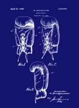 Kép betöltése a galériamegjelenítőbe: Boxkesztyű, vintage, industrial stílusú poszter, 1925-ös amerikai szabadalmi rajza alapján

