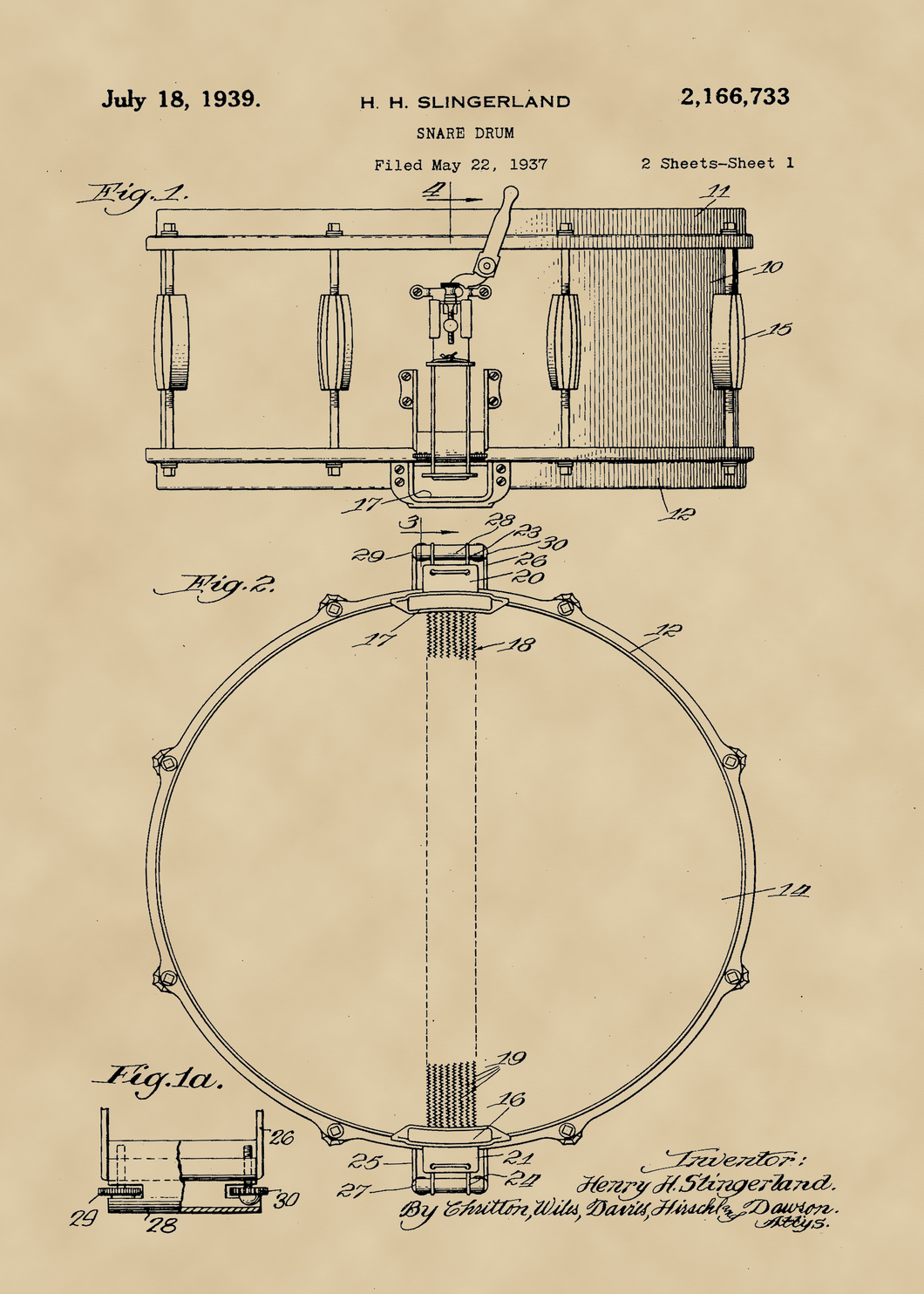 Dob, vintage stílusú poszter