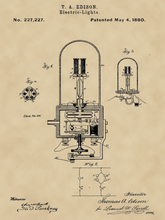 Kép betöltése a galériamegjelenítőbe: Edison izzó, vintage stílusú poszter
