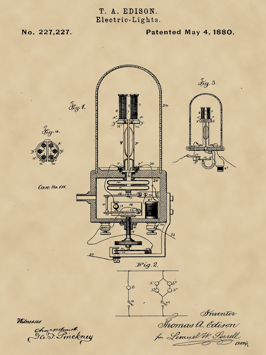 Edison izzó, vintage stílusú poszter