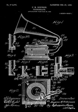 Kép betöltése a galériamegjelenítőbe: Fonográf, gramofon, vintage stílusú poszter
