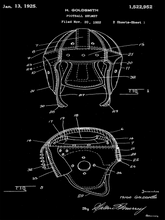 Kép betöltése a galériamegjelenítőbe: Amerikai futball sisak vintage, industrial stílusú poszter 1922-es amerikai szabadalmi rajza alapján
