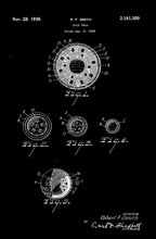 Kép betöltése a galériamegjelenítőbe: Golflabda, vintage, industrial stílusú poszter, 1939-es amerikai szabadalmi rajz alapján
