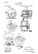 Kép betöltése a galériamegjelenítőbe: Horgász orsó, 1887, vintage stílusú poszter
