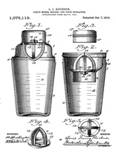 Kép betöltése a galériamegjelenítőbe: Koktél shaker, vintage, industrial stílusú poszter, 1913-as amerikai szabadalmi rajza alapján
