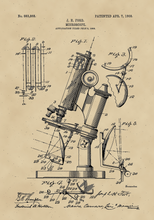 Kép betöltése a galériamegjelenítőbe: Mikroszkóp, 1908, vintage stílusú poszter
