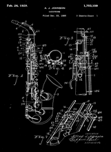 Kép betöltése a galériamegjelenítőbe: Szaxofon, vintage, industrial stílusú poszter 1926-os amerikai szabadalmi rajz alapján
