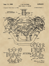 Kép betöltése a galériamegjelenítőbe: V8 Motor, vintage stílusú poszter
