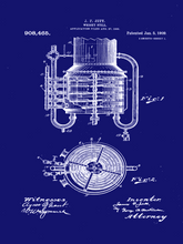 Kép betöltése a galériamegjelenítőbe: Whiskey lepárló, vintage, industrial stílusú poszter, 1909-es amerikai szabadalmi rajz alapján
