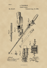 Kép betöltése a galériamegjelenítőbe: Horgászbot, orsó, 1884, vintage stílusú poszter
