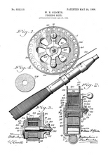 Kép betöltése a galériamegjelenítőbe: Horgászbot, orsó, 1906, vintage stílusú poszter
