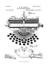 Kép betöltése a galériamegjelenítőbe: Írógép, vintage, industrial stílusú poszter, 1897-es amerikai szabadalmi rajz alapján
