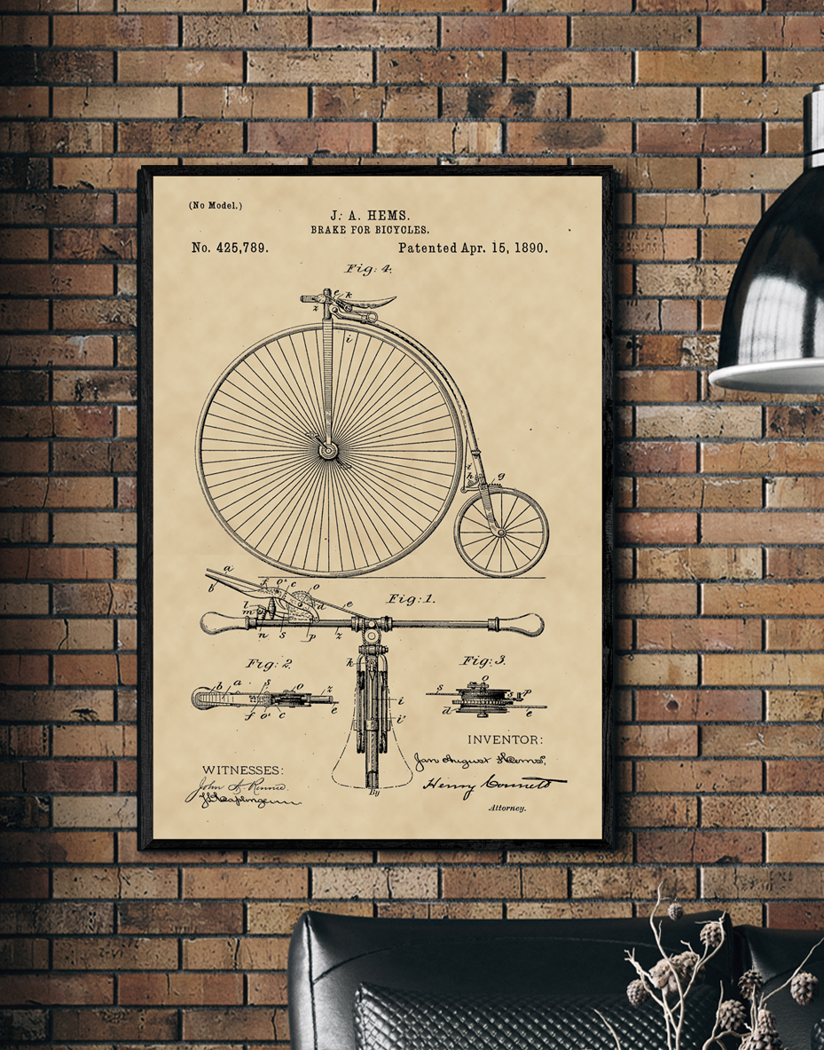 Bicikli, 1890 vintage stílusú poszter