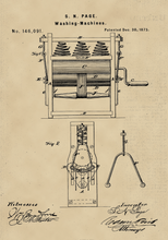 Kép betöltése a galériamegjelenítőbe: Mosógép, 1873 vintage stílusú poszter
