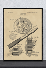 Kép betöltése a galériamegjelenítőbe: Horgászbot, orsó, 1906, vintage stílusú poszter
