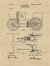 Kép betöltése a galériamegjelenítőbe: Elektromos autó, 1899 vintage stílusú poszter
